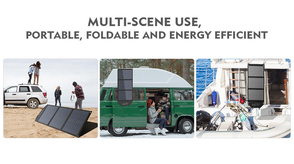 60W Energieffektive foldbare solpaneler - Ideel til Powerbank eller direkte til elektroniske apparater.